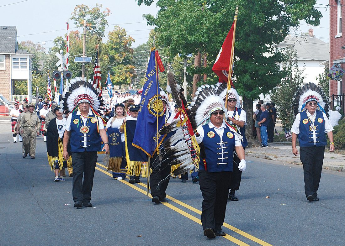 White Shield American Legion & Auxiliary in parade honoring Marine hero